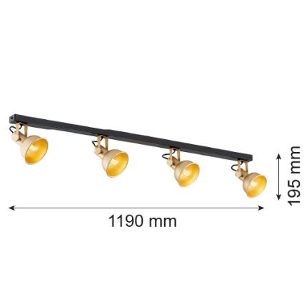 Argon 1801 - Reflektor LENORA 4xE14/7W/230V zl./crni