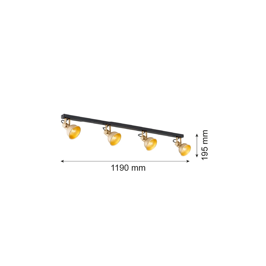 Argon 1801 - Reflektor LENORA 4xE14/7W/230V zl./crni