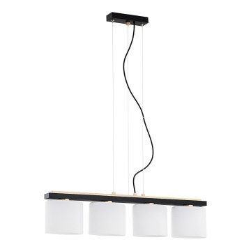 Argon 1814 - Luster na sajli CANOA 4xE27/15W/230V crni