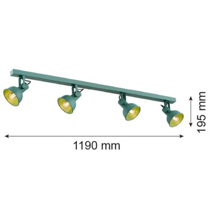Argon 1819 - Reflektor LENORA 4xE14/7W/230V zelena