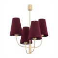 Argon 1827 - Viseći luster SAFIANO 4xE27/15W/230V burgundi