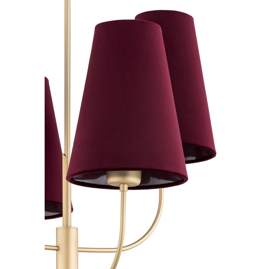 Argon 1827 - Viseći luster SAFIANO 4xE27/15W/230V burgundi