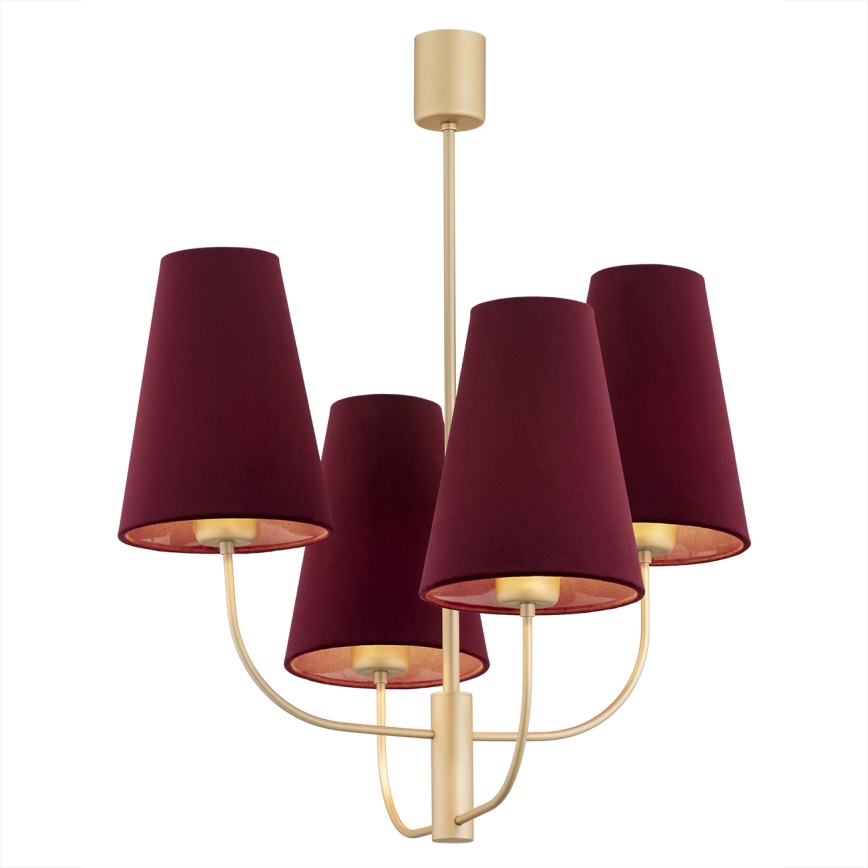 Argon 1827 - Viseći luster SAFIANO 4xE27/15W/230V burgundi