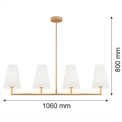 Argon 1828 - Viseći luster SAFIANO 4xE27/15W/230V zl.