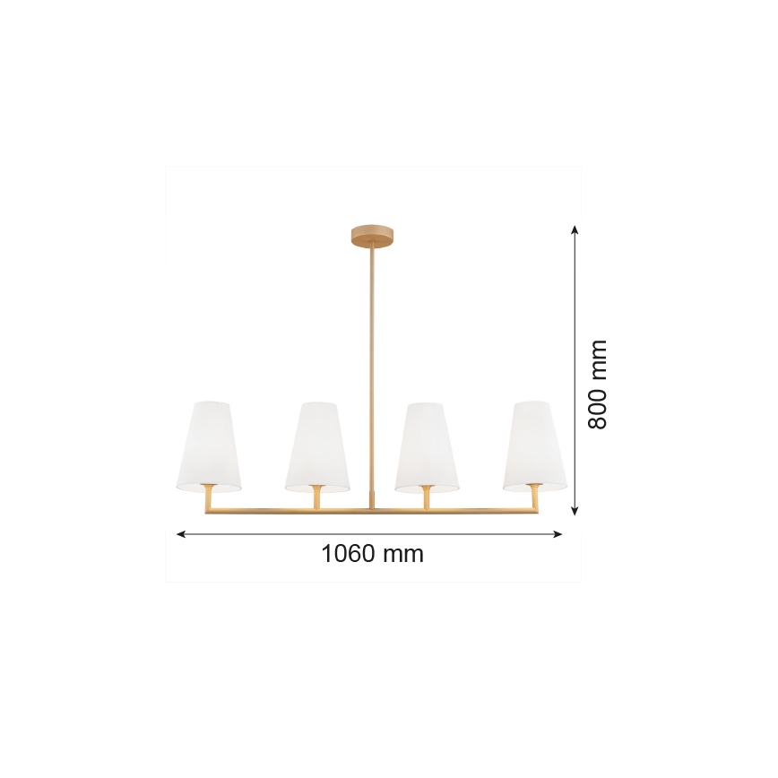 Argon 1828 - Viseći luster SAFIANO 4xE27/15W/230V zl.