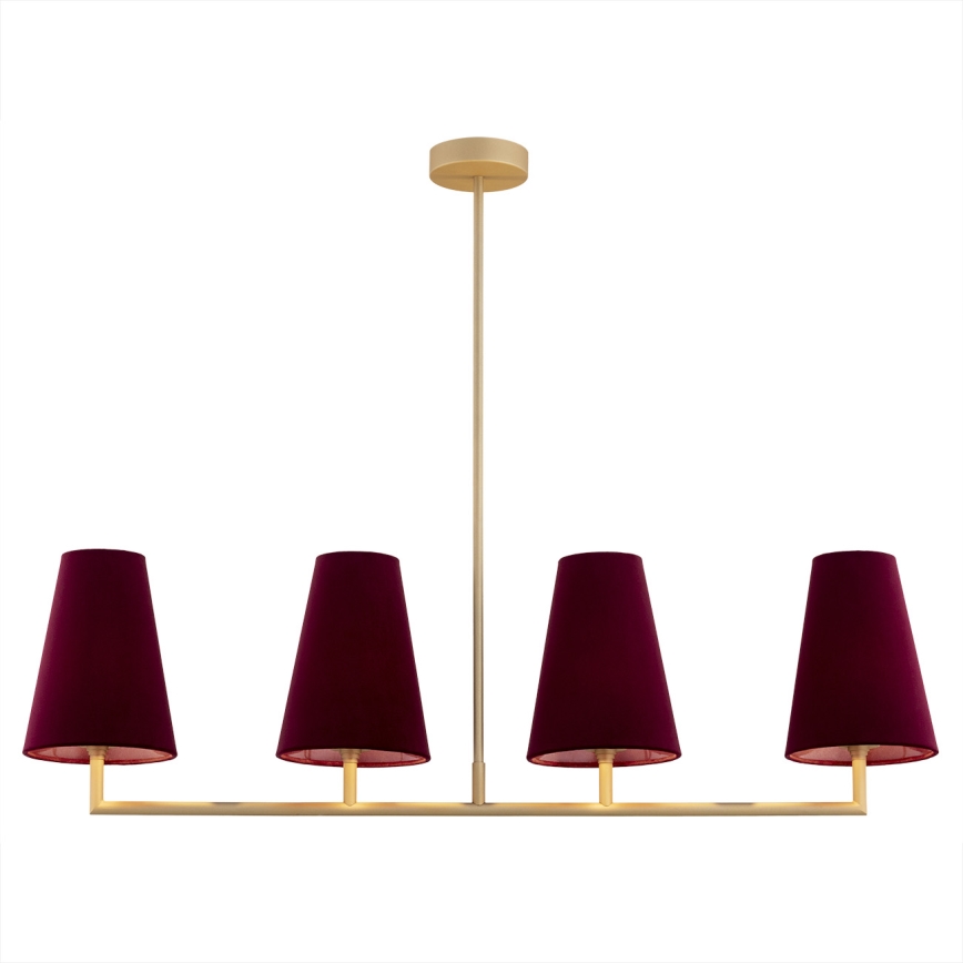 Argon 1829 - Viseći luster SAFIANO 4xE27/15W/230V burgundi