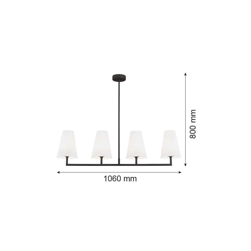 Argon 1831 - Viseći luster SAFIANO 4xE27/15W/230V crni