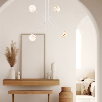 Argon 1841 - Viseći luster ABSOS 4xE14/7W/230V alabaster bela
