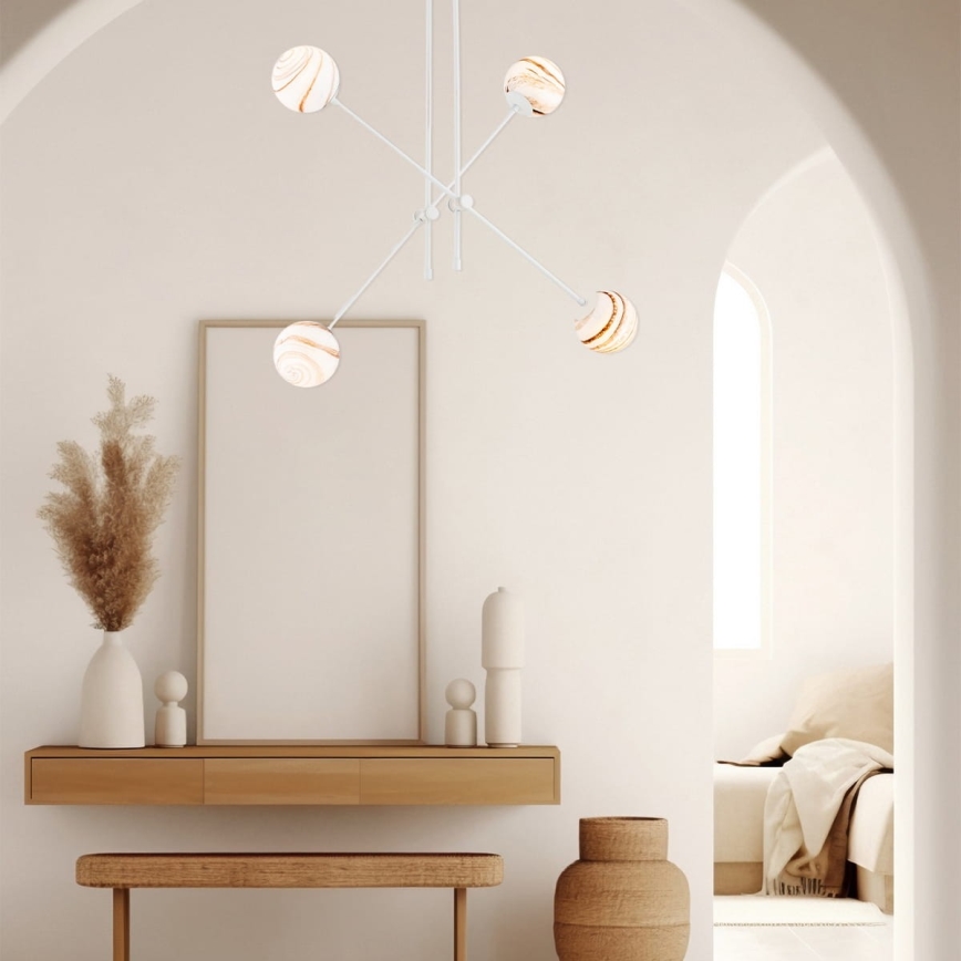 Argon 1841 - Viseći luster ABSOS 4xE14/7W/230V alabaster bela