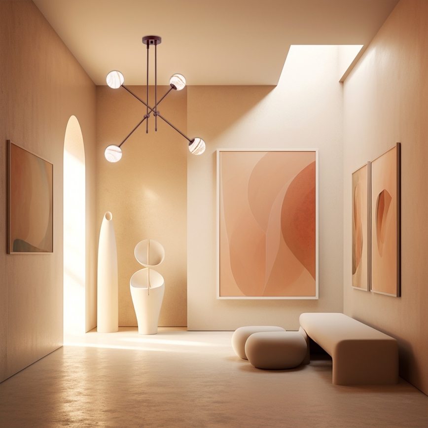 Argon 1842 - Viseći luster ABSOS 4xE14/7W/230V alabaster braon