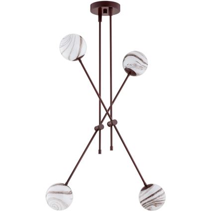 Argon 1842 - Viseći luster ABSOS 4xE14/7W/230V alabaster braon