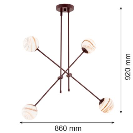 Argon 1842 - Viseći luster ABSOS 4xE14/7W/230V alabaster braon