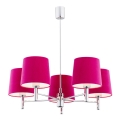 Argon 2075 - Viseći luster BOLZANO 5xE27/15W/230V roze