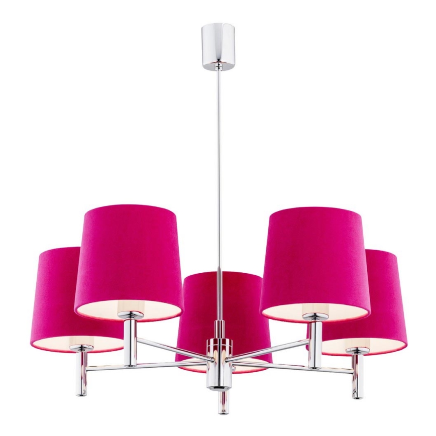 Argon 2075 - Viseći luster BOLZANO 5xE27/15W/230V roze