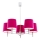 Argon 2075 - Viseći luster BOLZANO 5xE27/15W/230V roze