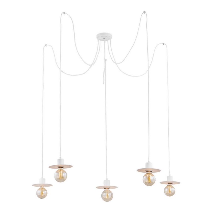Argon 2077 - Luster na sajli CORSO 5xE27/15W/230V pauk bela