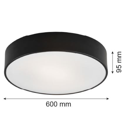 Argon 2084 - Plafonjera DARLING 5xE27/15W/230V pr. 60 cm crni