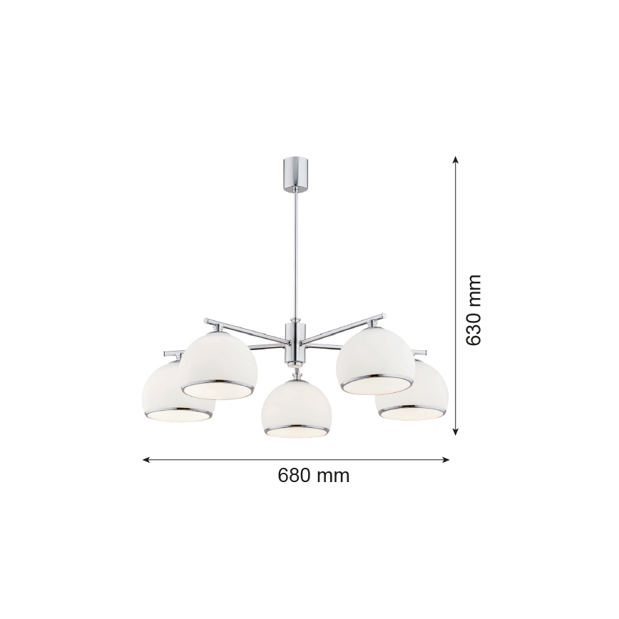 Argon 2087 - Viseći luster MARBELLA 5xE27/15W/230V krom