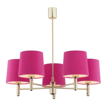 Argon 2089 - Viseći luster PONTE 5xE27/15W/230V mesing/roze