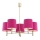 Argon 2089 - Viseći luster PONTE 5xE27/15W/230V mesing/roze