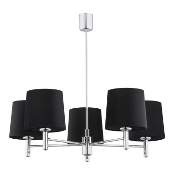 Argon 2104 - Viseći luster BOLZANO 5xE27/15W/230V crni