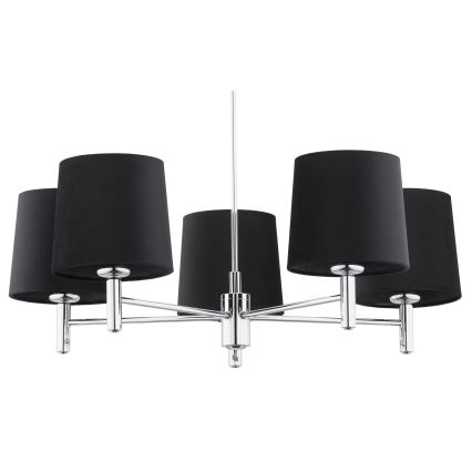 Argon 2104 - Viseći luster BOLZANO 5xE27/15W/230V crni