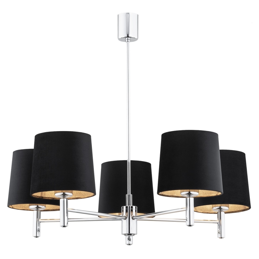 Argon 2104 - Viseći luster BOLZANO 5xE27/15W/230V crni