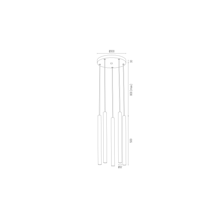 Argon 2109 - LED luster na sajli SICILIA 5xLED/4,5W/230V
