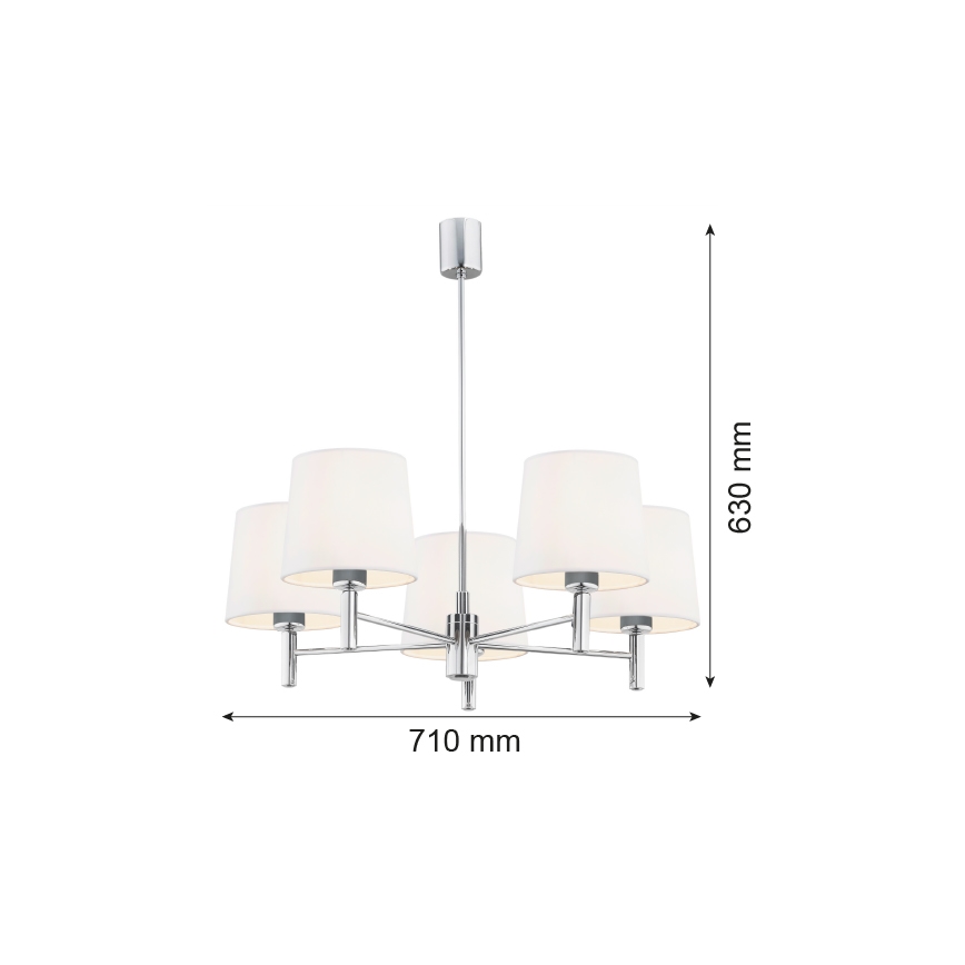 Argon 2110 - Viseći luster BOLZANO 5xE27/15W/230V krem