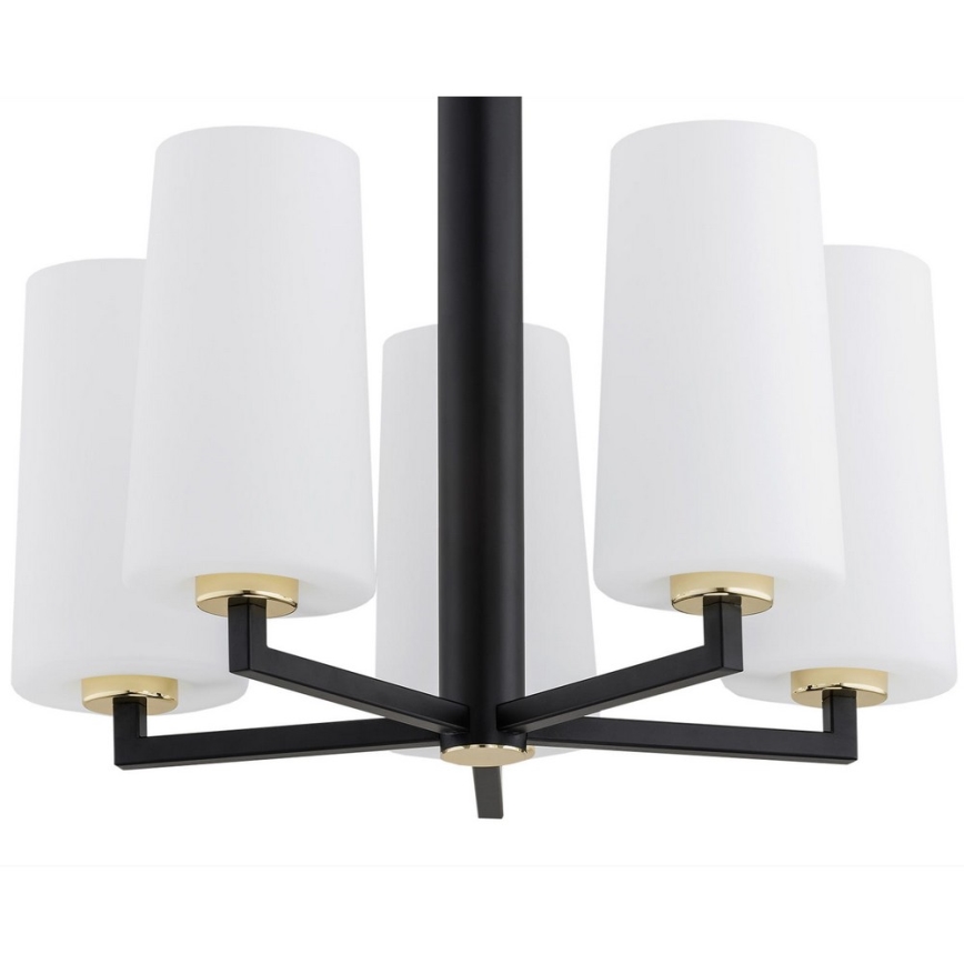 Argon 2114 - Viseći luster CAMELOT PLUS 5xE27/15W/230V crni/bela/zl.