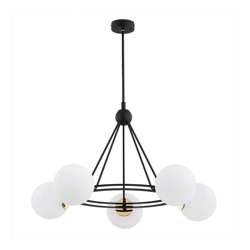 Argon 2119 - Viseći luster AMALFI 5xE27/15W/230V crni/bela