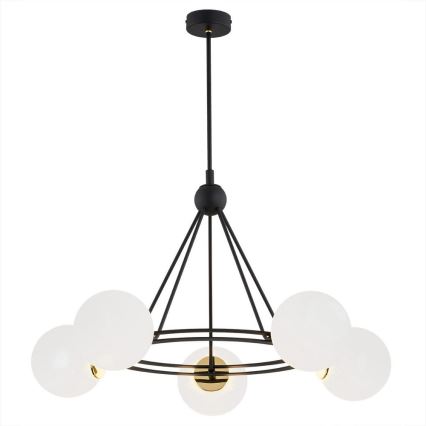 Argon 2119 - Viseći luster AMALFI 5xE27/15W/230V crni/bela