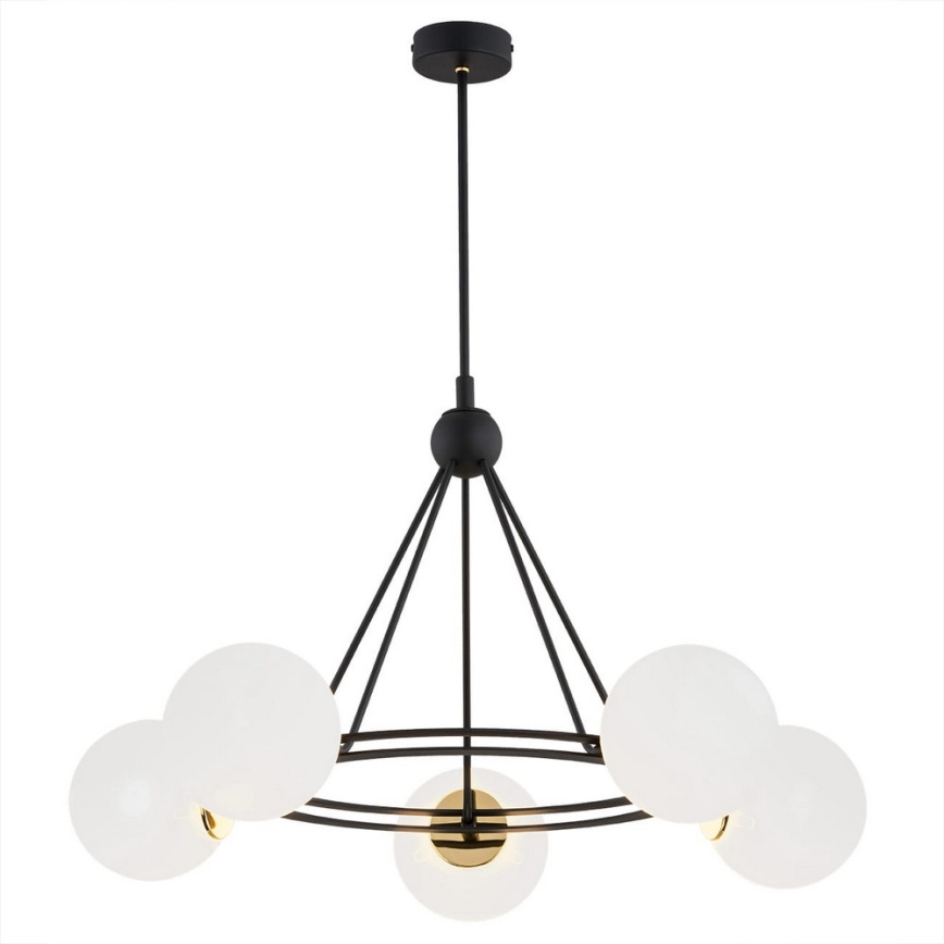 Argon 2119 - Viseći luster AMALFI 5xE27/15W/230V crni/bela