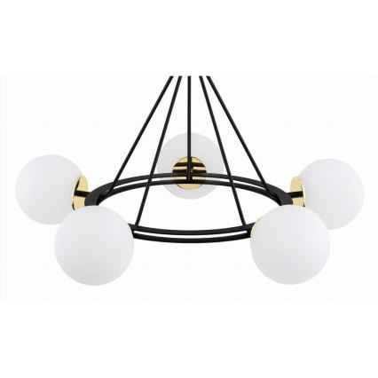 Argon 2119 - Viseći luster AMALFI 5xE27/15W/230V crni/bela
