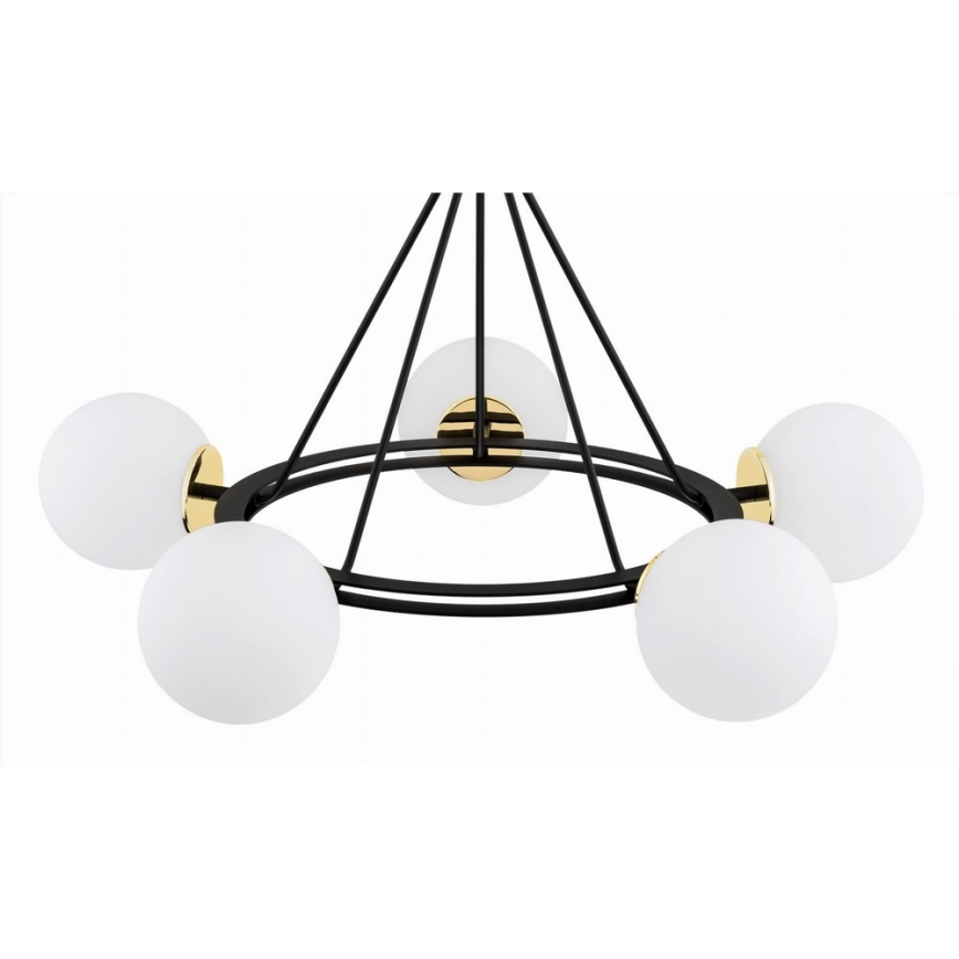 Argon 2119 - Viseći luster AMALFI 5xE27/15W/230V crni/bela
