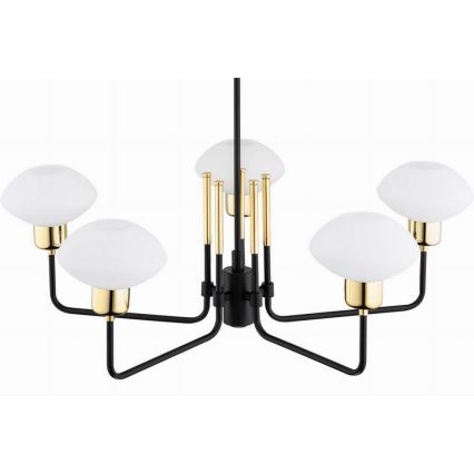 Argon 2128 - Viseći luster RAVELLO 5xE14/15W/230V crni/zl.