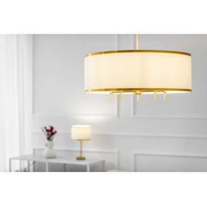 Argon 2132 - Luster na sajli ABBANO 5xE14/7W/230V mesing/bela