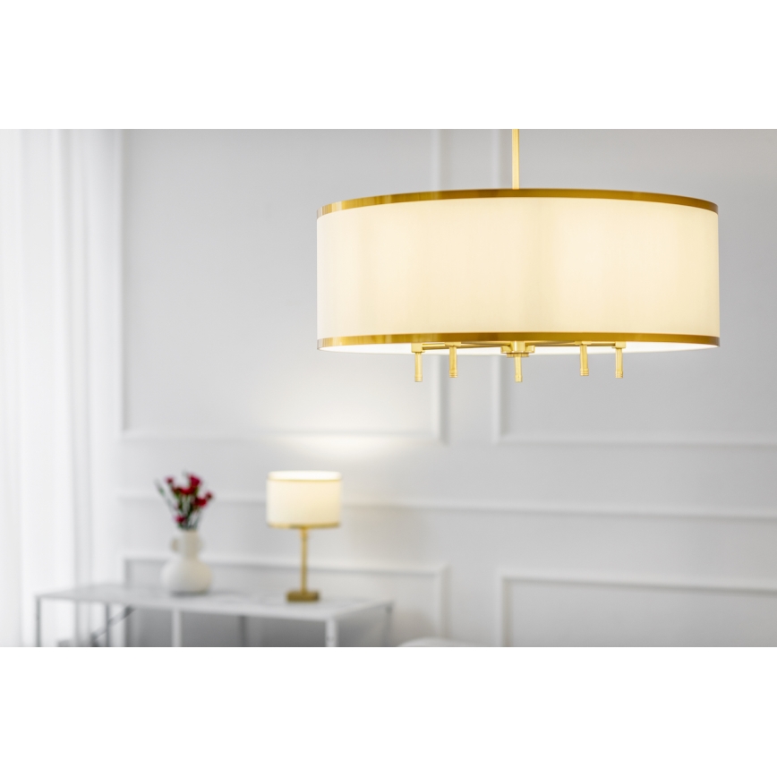 Argon 2132 - Luster na sajli ABBANO 5xE14/7W/230V mesing/bela