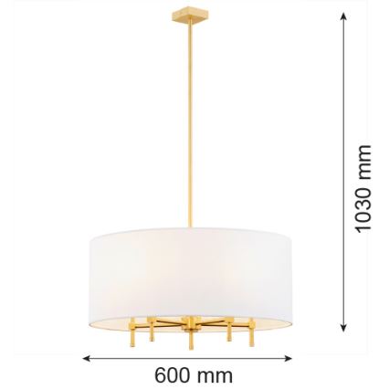 Argon 2132 - Luster na sajli ABBANO 5xE14/7W/230V mesing/bela