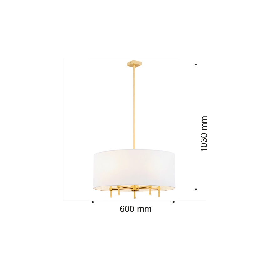 Argon 2132 - Luster na sajli ABBANO 5xE14/7W/230V mesing/bela