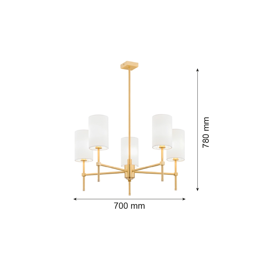 Argon 2134 - Viseći luster ABRUZZO 5xE14/15W/230V mesing/bela