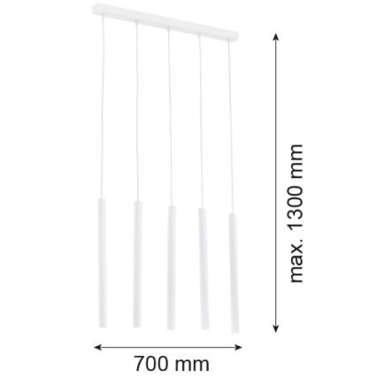 Argon 2136 - Luster na sajli ETNA 5xG9/6W/230V bela