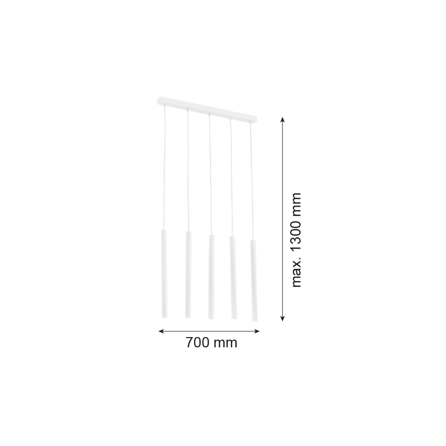 Argon 2136 - Luster na sajli ETNA 5xG9/6W/230V bela