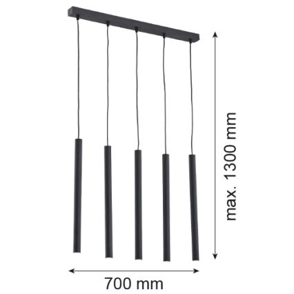 Argon 2137 - Luster na sajli ETNA 5xG9/6W/230V crni