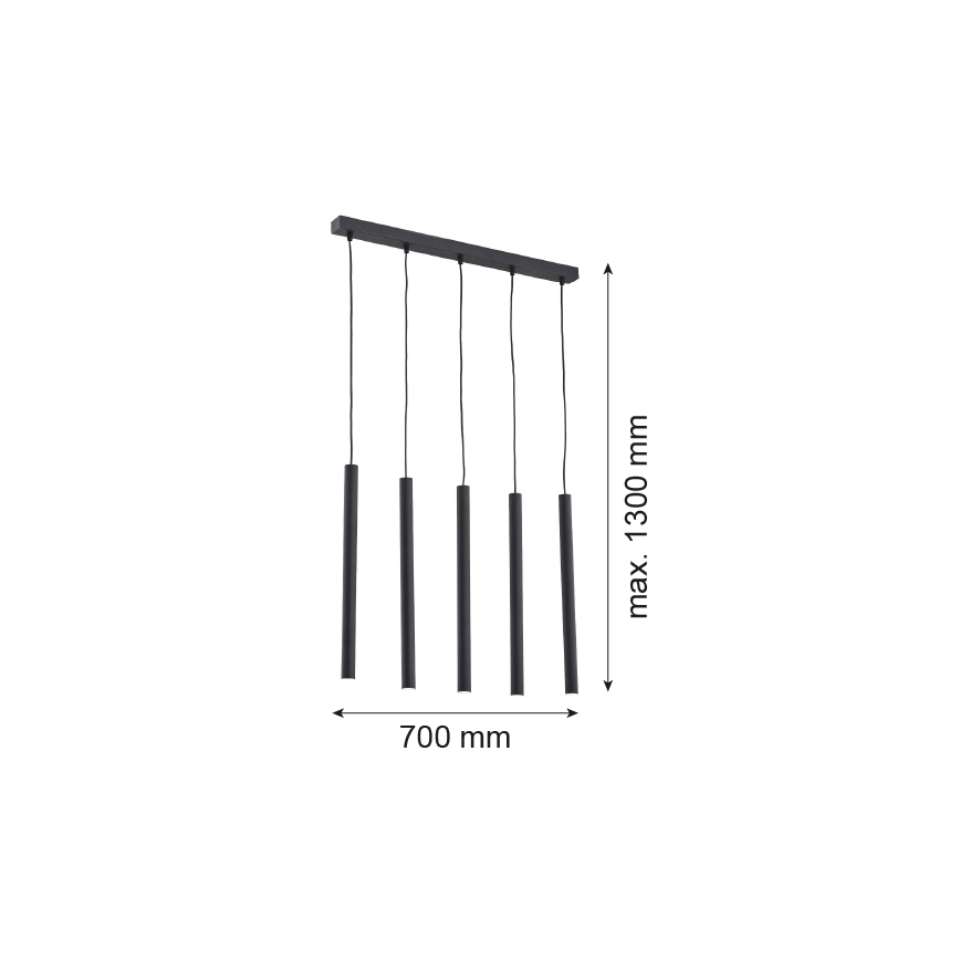 Argon 2137 - Luster na sajli ETNA 5xG9/6W/230V crni