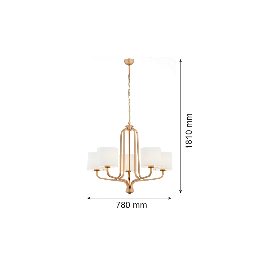 Argon 2172 - Luster na lancu MARANELLO 5xE27/15W/230V