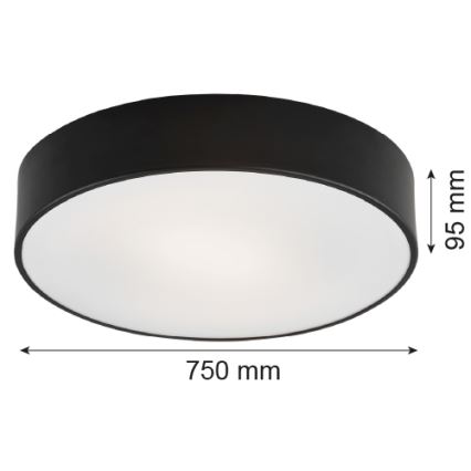 Argon 2536 - Plafonjera DARLING 6xE27/15W/230V pr. 75 cm crni