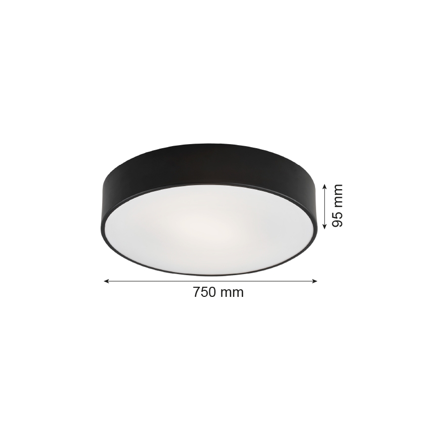 Argon 2536 - Plafonjera DARLING 6xE27/15W/230V pr. 75 cm crni
