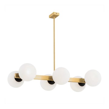Argon 2549 - Viseći luster FREEMONT 6xE27/15W/230V zl./bela/crni