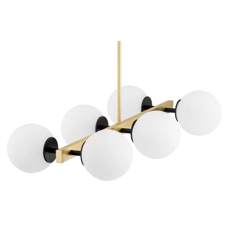 Argon 2549 - Viseći luster FREEMONT 6xE27/15W/230V zl./bela/crni